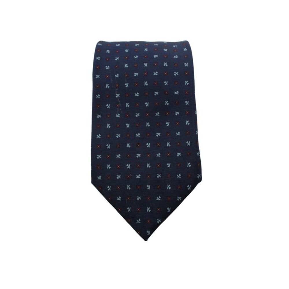 Barneys New York Mens Silk Classic Geometric Print Tie Blue Red 56in.